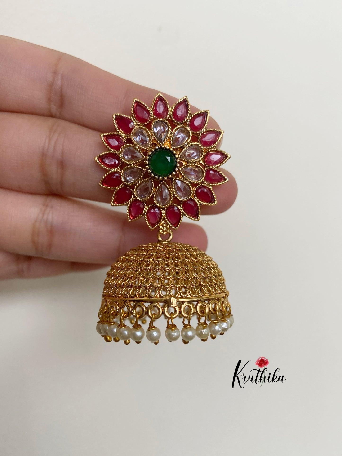 Stone chakra Jhumkas E149