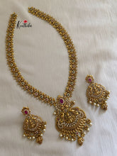 Best selling Antique finish CZ Lakshmi Devi peacock haaram LH151