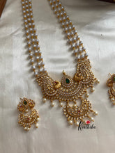 Pearls haaram with AD peacock pendant LH316