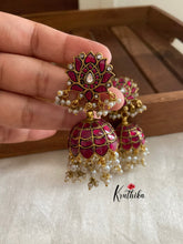 Antique Jadau Lotus jhumkas E213