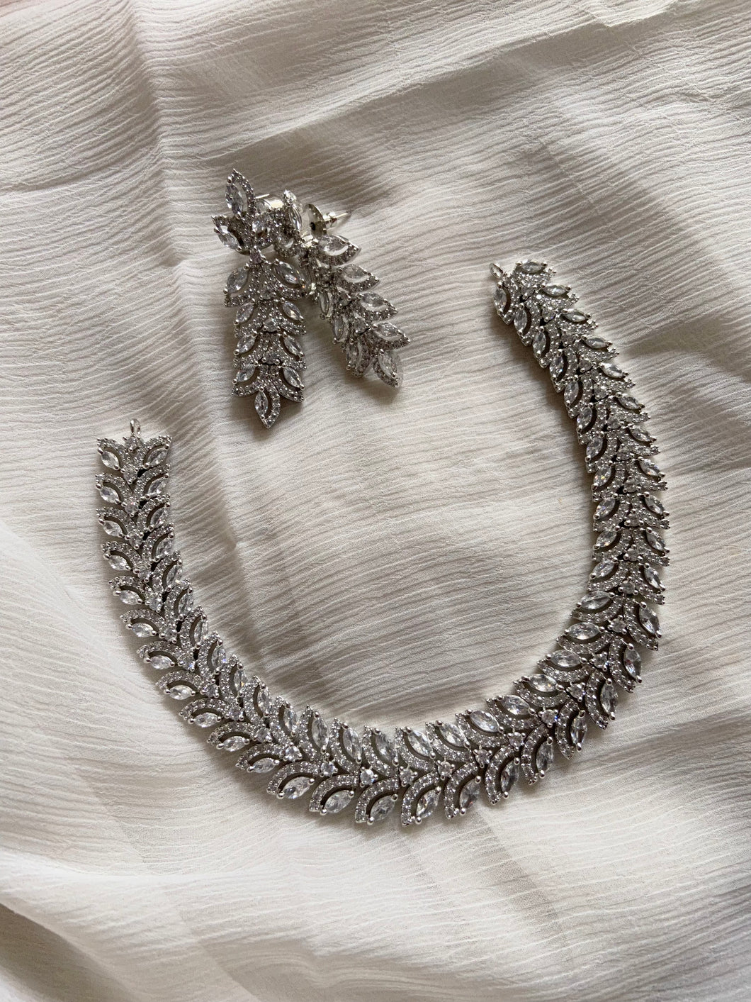 Cleo Statement Necklace - Silver Collar Necklace – Eye Candy Los Angeles