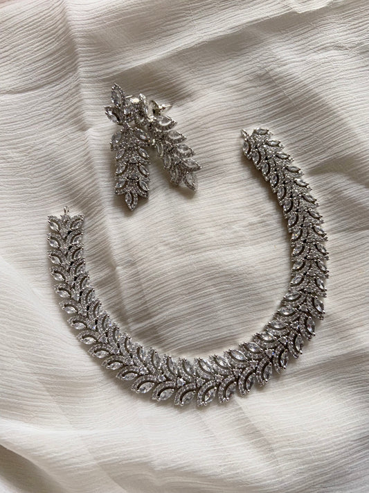 Statement AD Platinum finish Necklace NC469