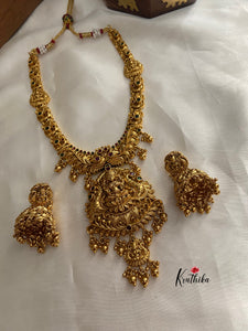 Antique finish Lakshmi peacock necklace NC781