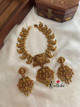 Premium polish Lord Vishnu murthy Lakshmi Devi on anantha sesha bridal necklace NC666