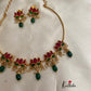Simple Pipe necklace with AD lotus pendants NC663