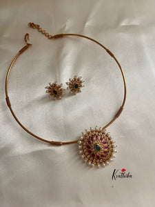 Simple pipe necklace pendant set NC492