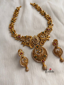 Simple AD necklace Chandbali pendant NC473