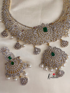 Royal CZ Gold finish Emerald haaram LH194