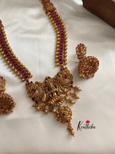 Premium matte finish Ruby haaram with Lakshmi Devi pendant LH214