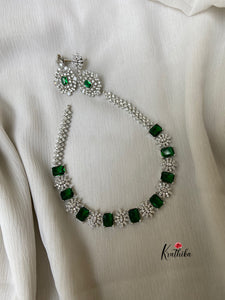 Simple single line CZ necklace NC465 (5 colors available)