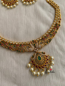 Simple AD peacock cutwork necklace NC402