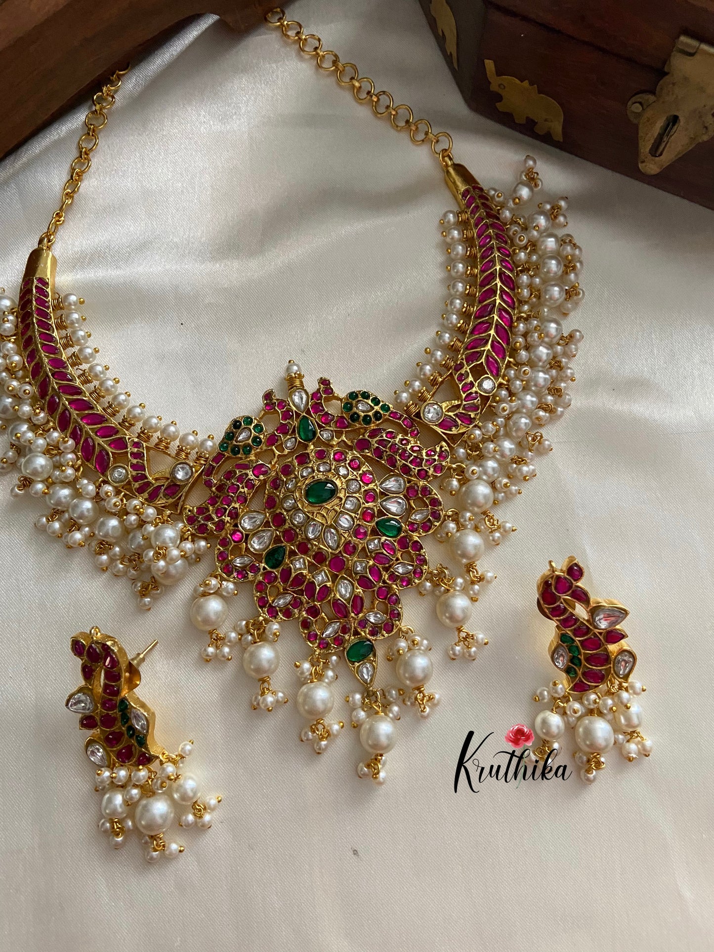 Premium Jadau peacock necklace NC599