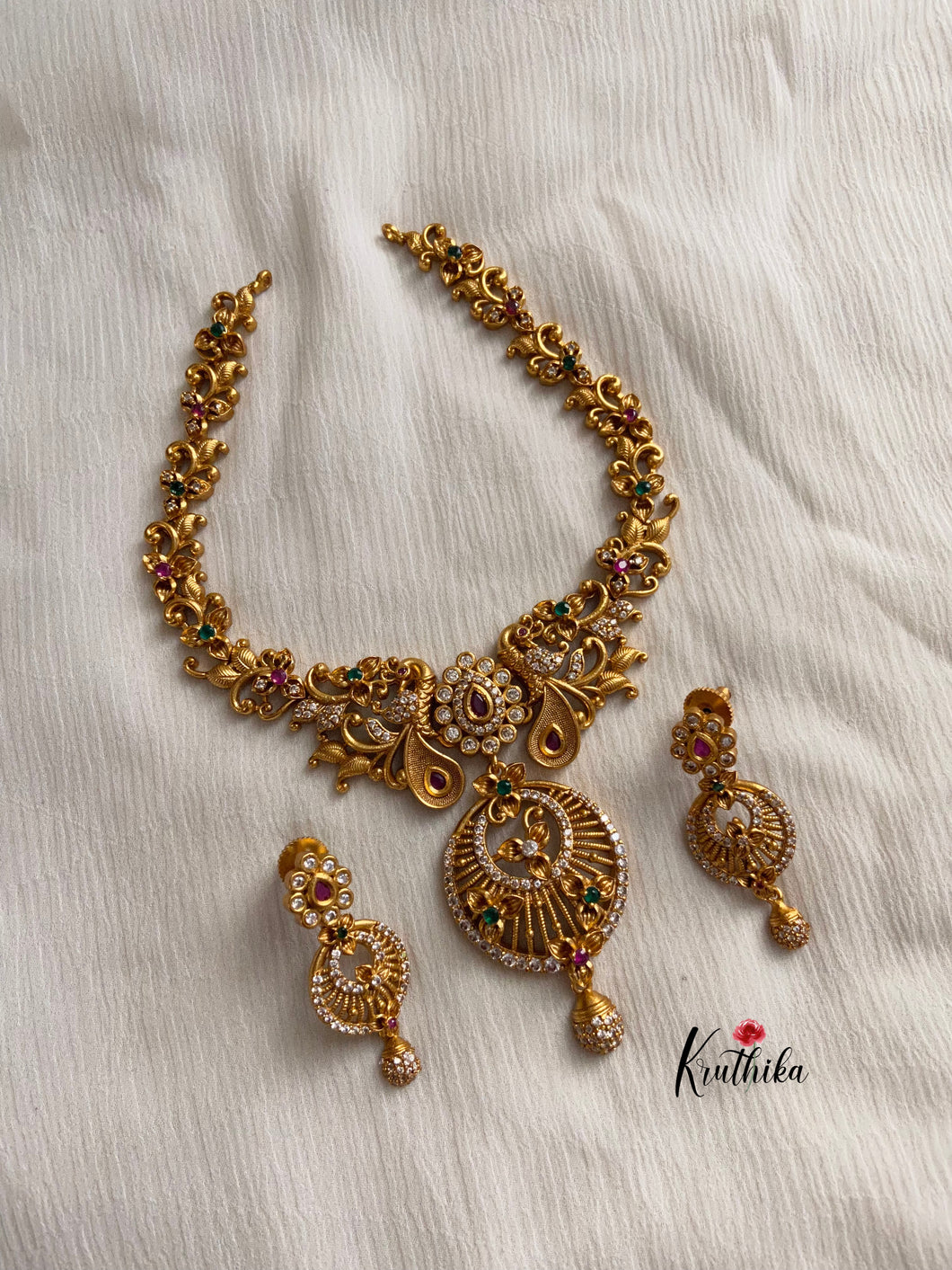 Simple AD necklace Chandbali pendant NC473