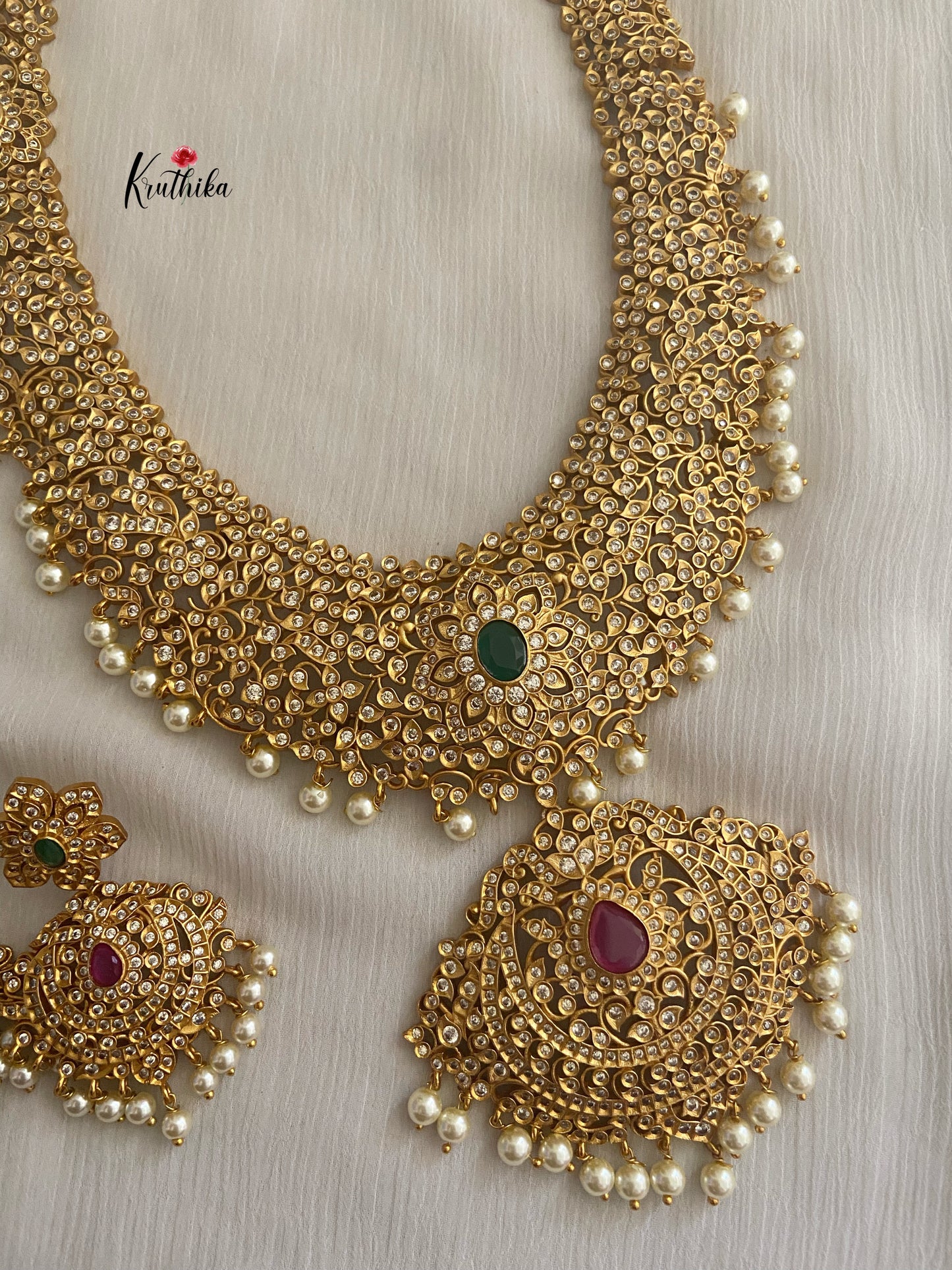 Grand stone cutwork bridal Haaram LH4