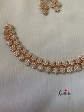 Simple two layer CZ ROSE gold finich necklace NC433