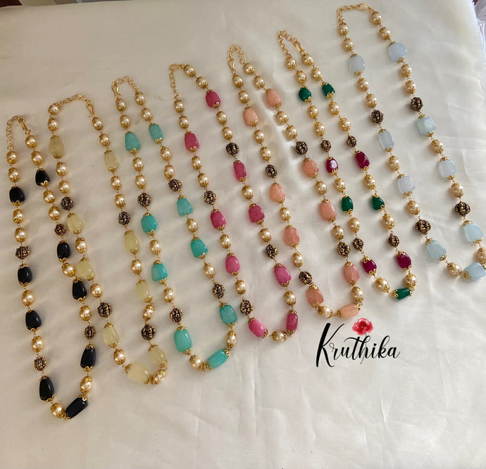 Beads & pearls maala NC682 (11 colors available)