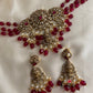 Victorian maroon beads Peacock Goddess choker NC774