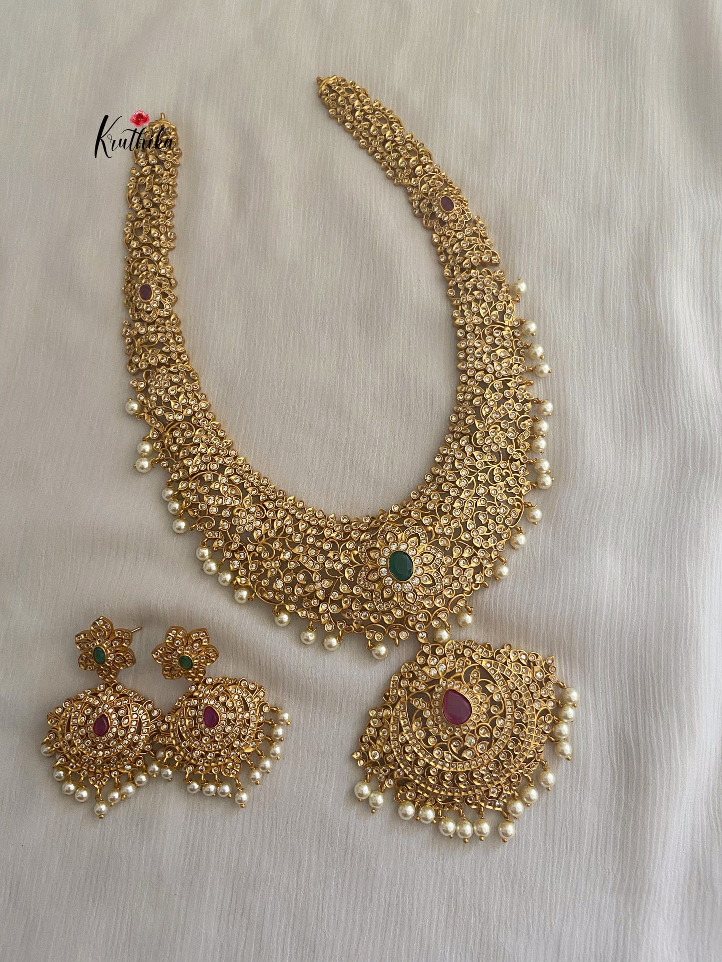 Grand stone cutwork bridal Haaram LH4