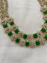 Gold like CZ emerald necklace NC128