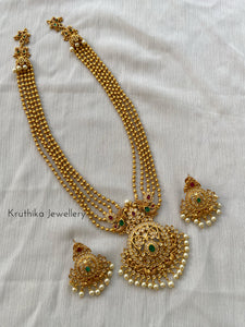 Five layer balls haaram with Round AD pendant LH119