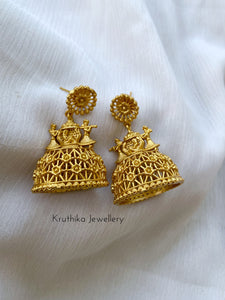 Cutwork Pallaki Jhumkas E116