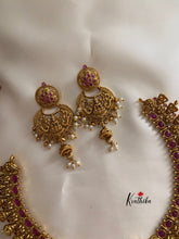 Premium Antique finish peacock floral bells Lakshmi Devi necklace NC489