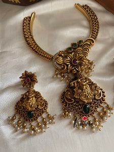Antique finish Nagas Krishna peacock necklace NC636
