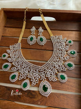 Premium American Diamonds bridal Emerald necklace NC502