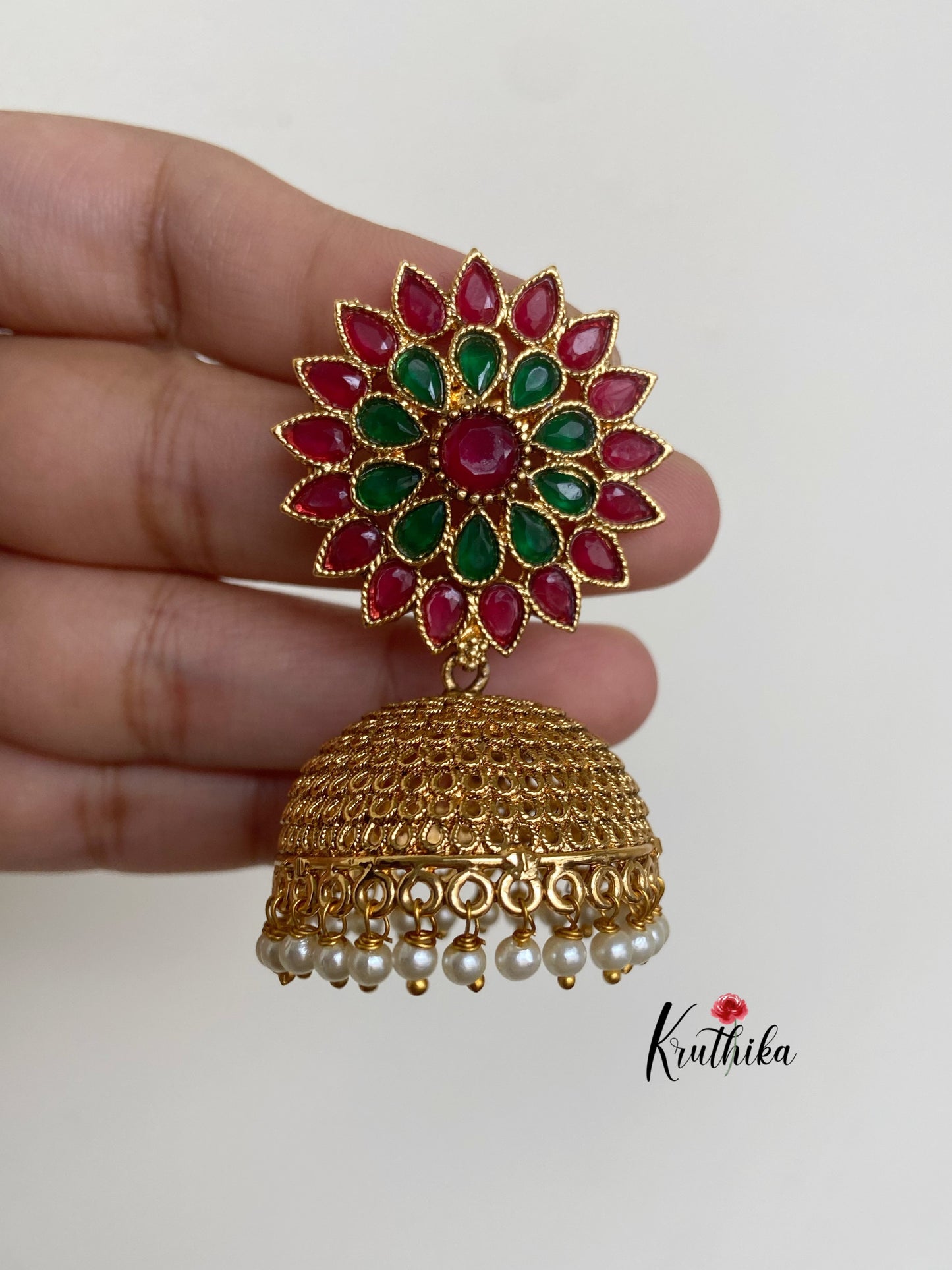 Stone chakra Jhumkas E149