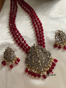 Ruby beads Balaji victorian haaram LH370
