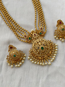 Five layer balls haaram with Round AD pendant LH119