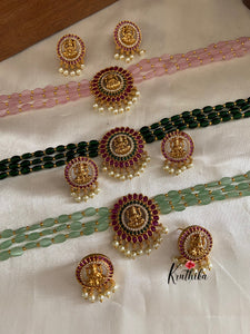 Beads choker with Lakshmi Devi pendant NC630