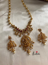 Single line pearls haara with Lakshmi Devi pendant Lh317
