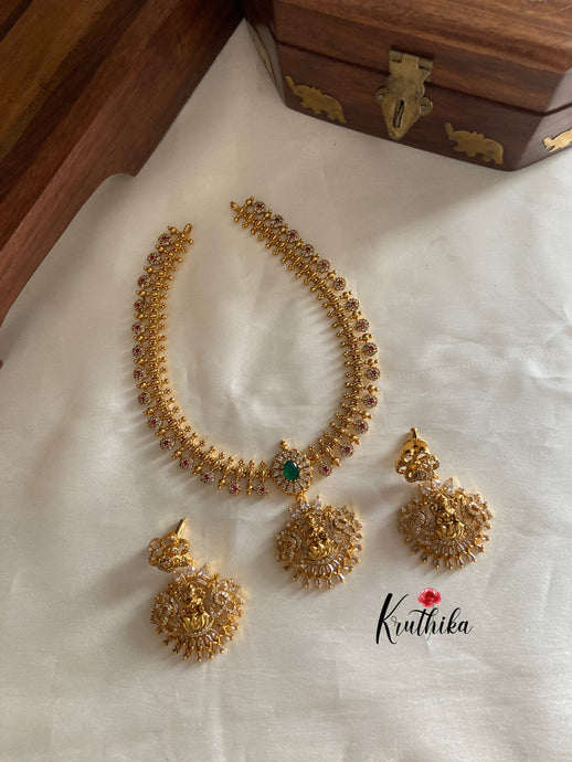 Premium AD Lakshmi Roses necklace NC705