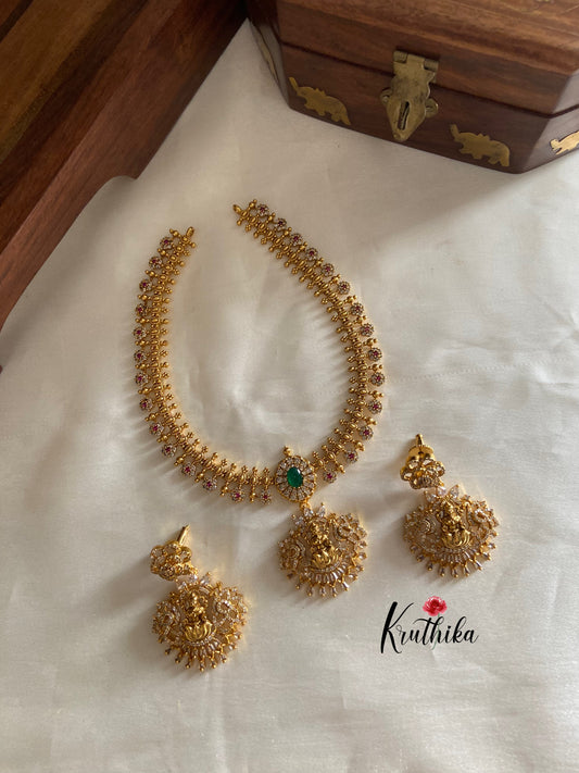 Premium AD Lakshmi Roses necklace NC705